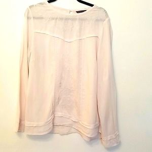 Soft pinkish ivory embroidered blouse.
